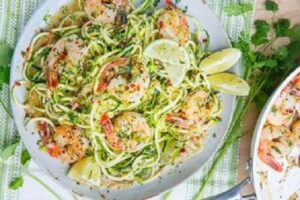 Zucchini Noodles with Shrimp Cilantro Lime